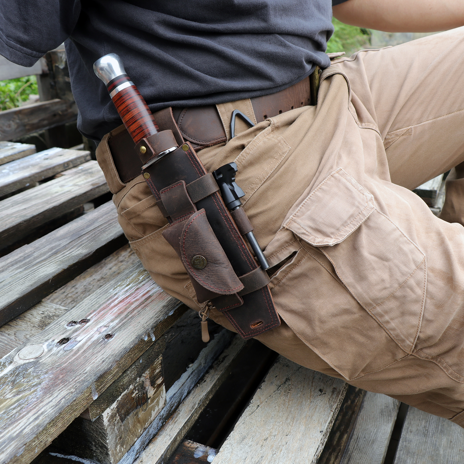 Camp Knife Multi - Tourbon Camping Leather thKnife Sheath Hunting