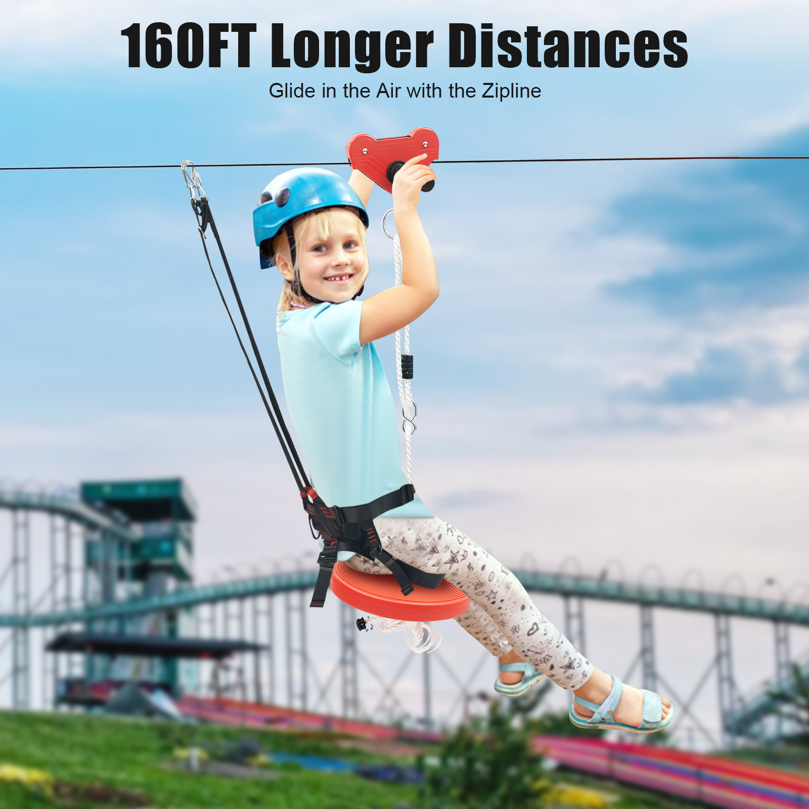 Outdoor Adventure Ziplines & Waterfall - Kids Zipline Adventure Set - Sturdy