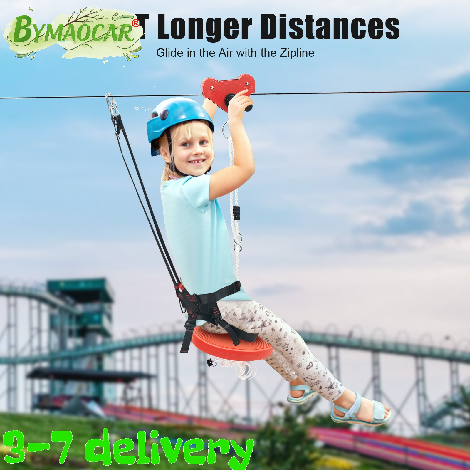 Outdoor Adventure Ziplines & Waterfall - Zipline Kit, Outdoor Play, Backyard Adventure,