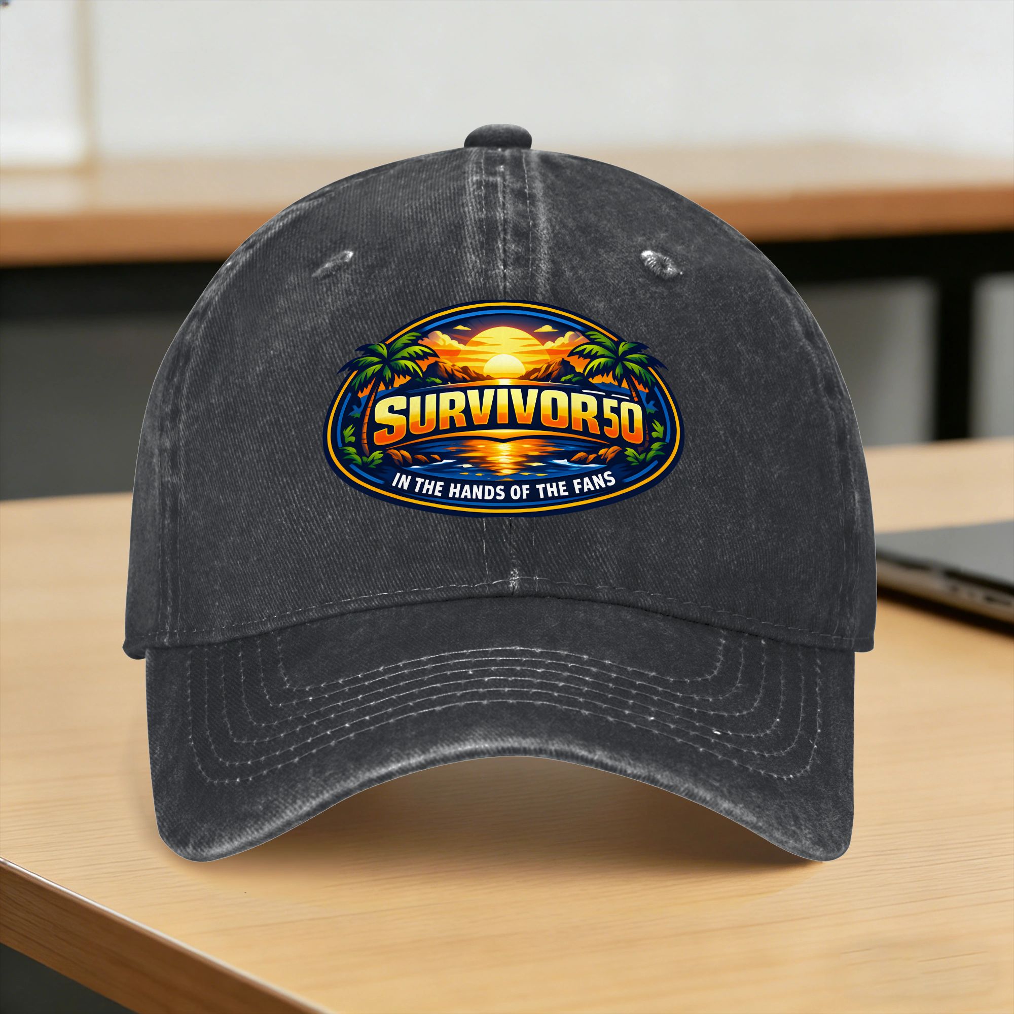 Outdoor Adventure Logo - Baseball Cap Survivor 50 Island Adventure