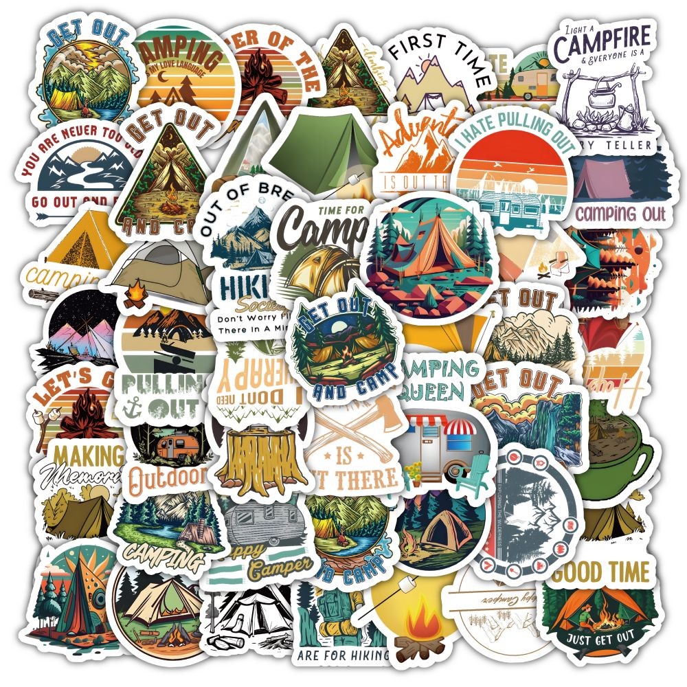 Outdoor Adventure Store - 60Pcs Outdoor Camping Style B Sticker
