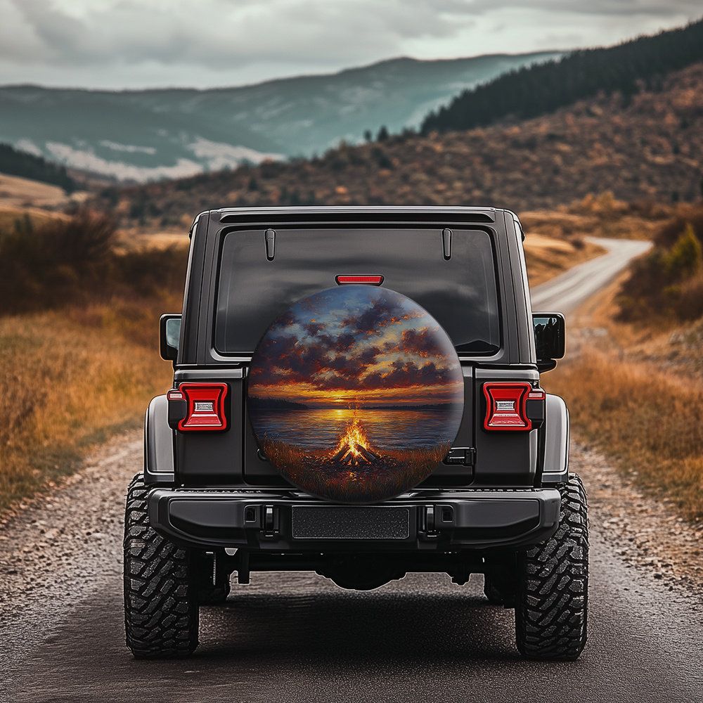 Outdoor Adventure Experiences - Flame Lake Twilight Wheel Cover -