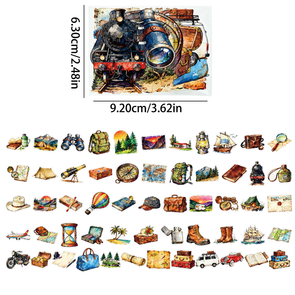 56Pcs Vintage Travel Outdoor P - مراجعة Outdoor Adventure Store وسعره