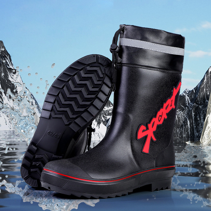 Mid-calf Rain Boots Men Slip-O - مراجعة Outdoor Adventure Shoes وسعره