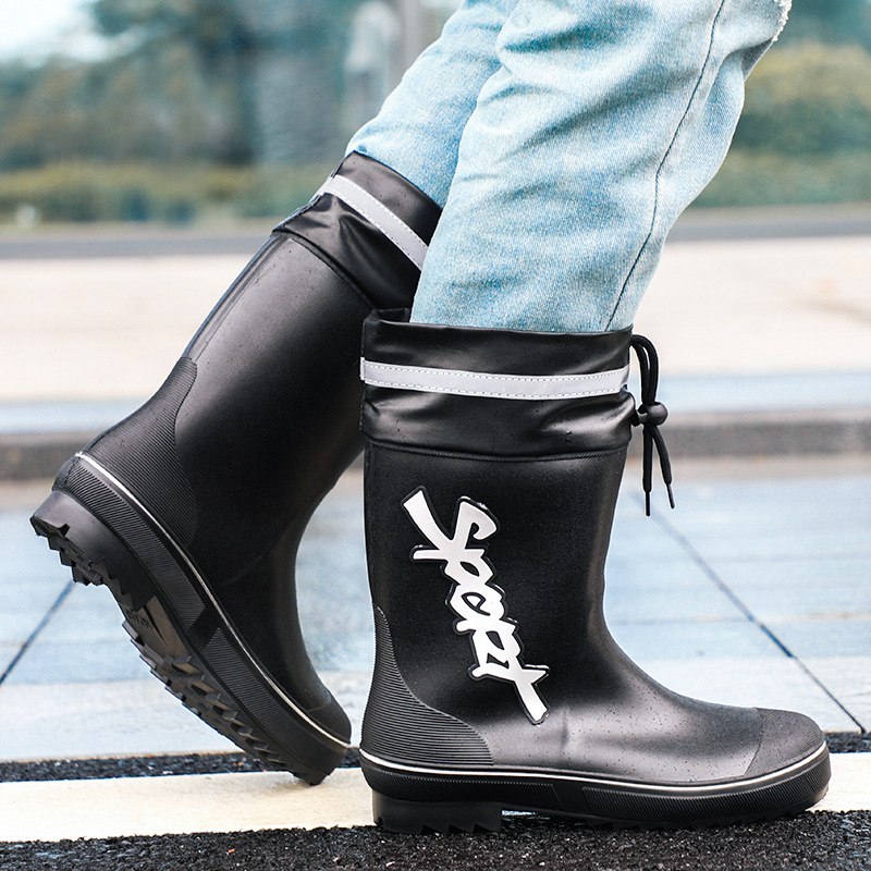 Mid-calf Rain Boots Men Slip-O - مراجعة Outdoor Adventure Shoes وسعره