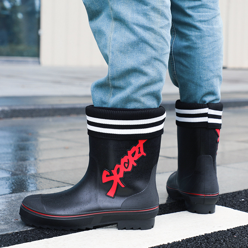 Mid-calf Rain Boots Men Slip-O - مراجعة Outdoor Adventure Shoes وسعره