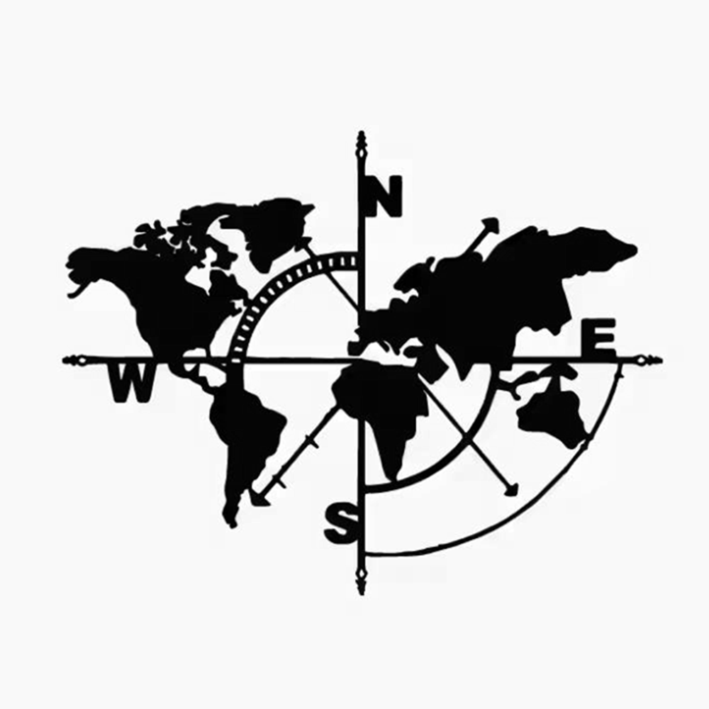Compass World Map Vinyl Decal, - مراجعة Outdoor Adventure Jeep وسعره