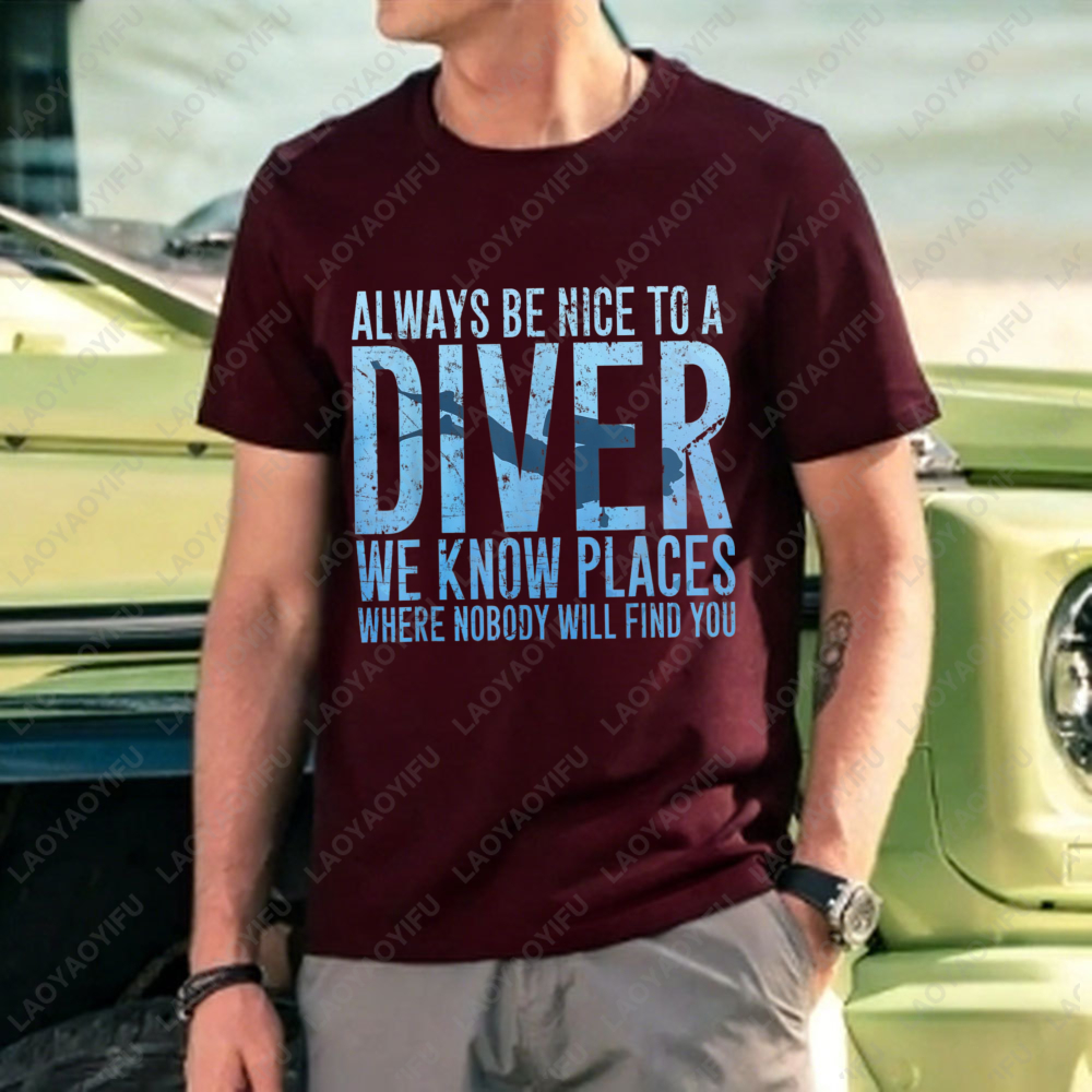 Diver Text Design Funny Quote  - مراجعة Outdoor Adventure Quotes Short وسعره