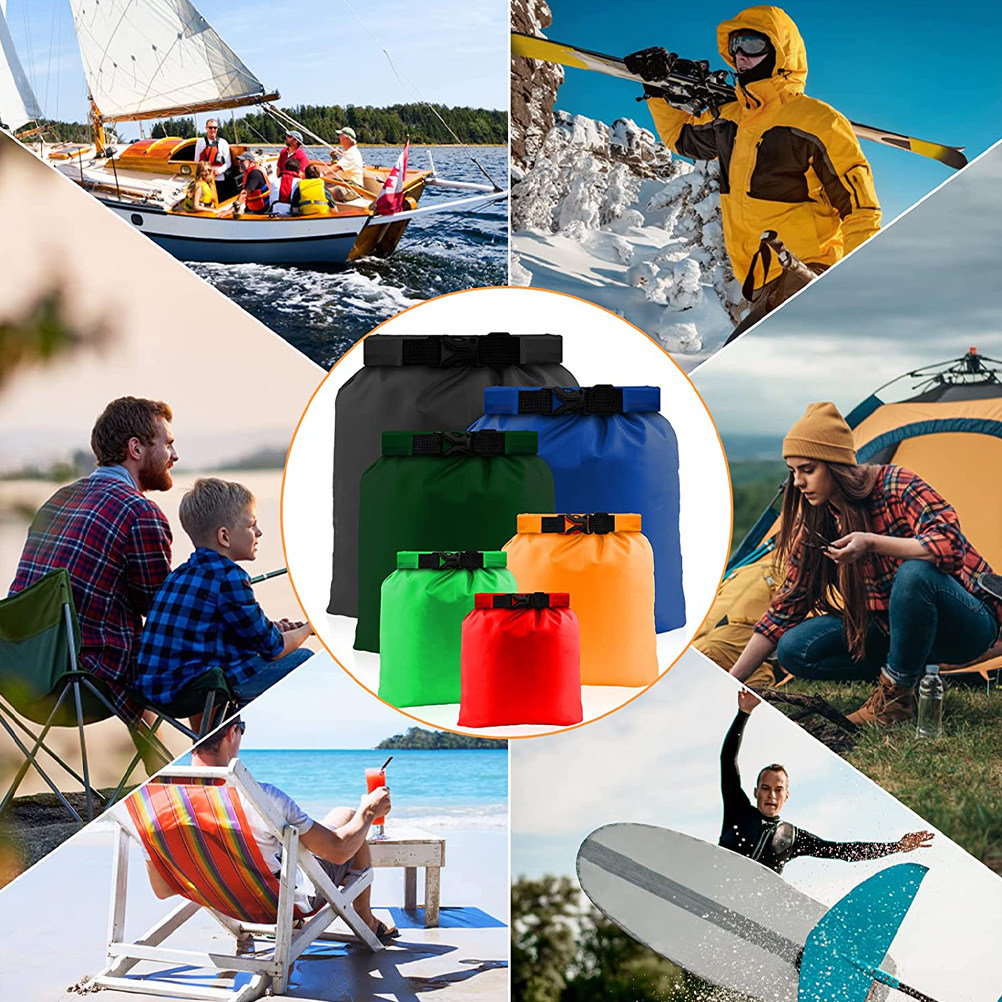 6Pcs Waterproof Dry Bag Roll U - مراجعة Outdoor Adventure Rafting وسعره