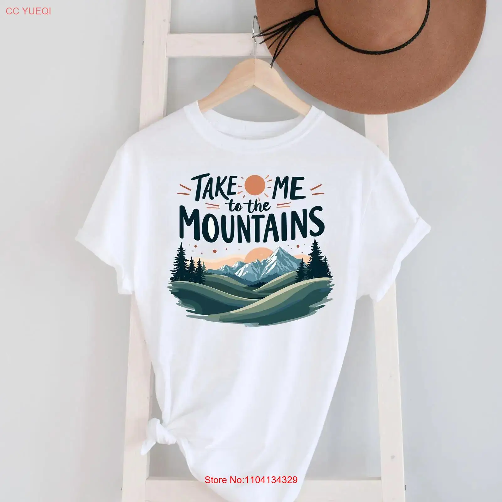 Take me to the mountains T Shi - مراجعة Outdoor Adventure Quotes Short وسعره