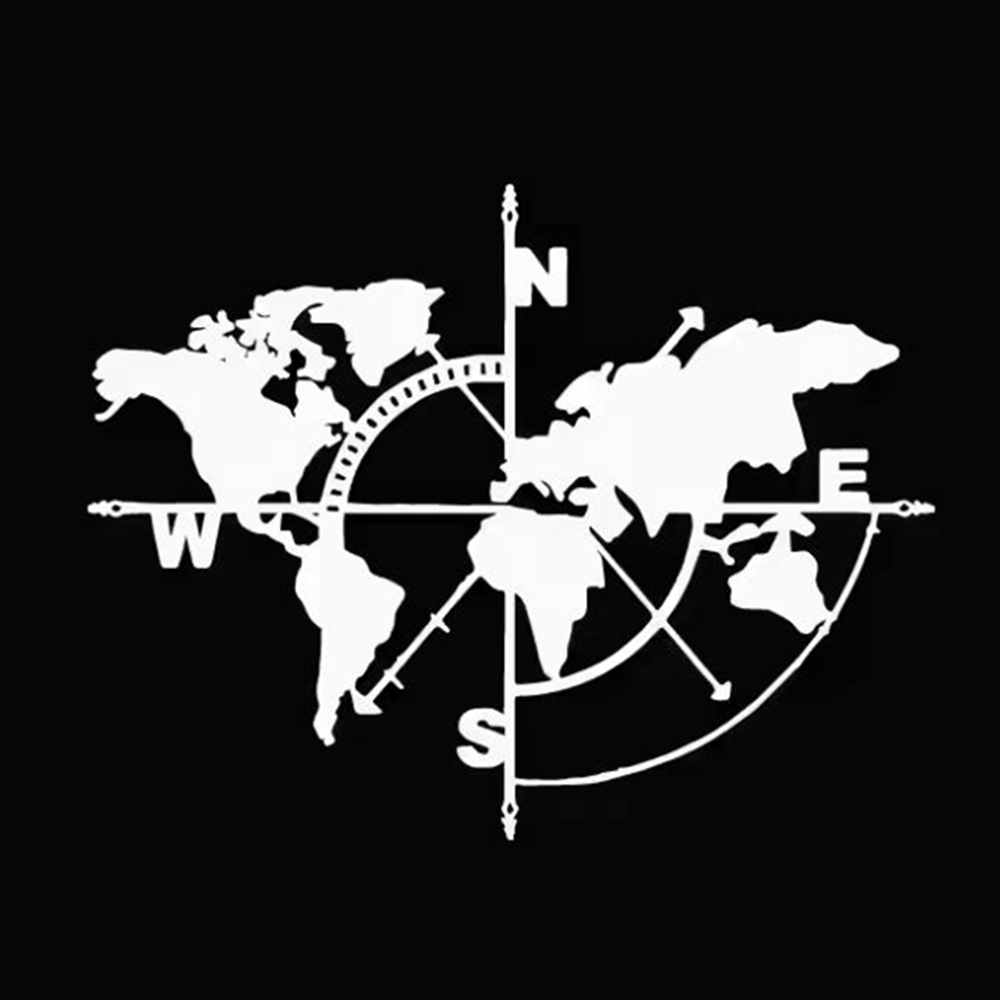 Compass World Map Vinyl Decal, - مراجعة Outdoor Adventure Jeep وسعره