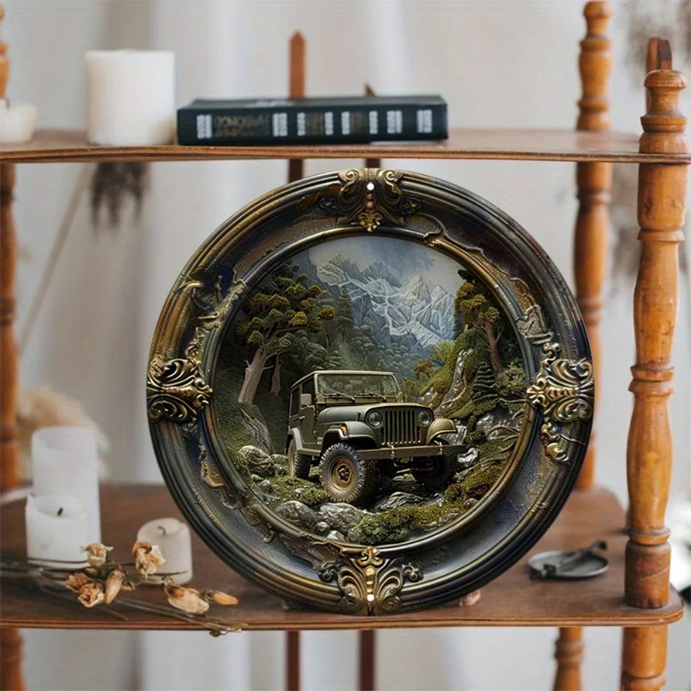 3D Relief Metal Sign Vintage M - مراجعة Outdoor Adventure Jeep وسعره