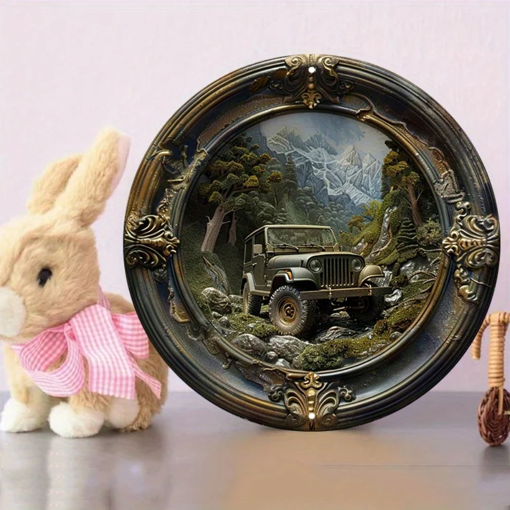 3D Relief Metal Sign Vintage M - مراجعة Outdoor Adventure Jeep وسعره