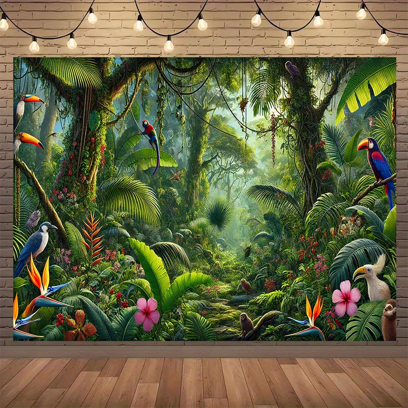 1pc Jungle Adventure Backgroun - مراجعة Outdoor Adventure Birthday Party وسعره