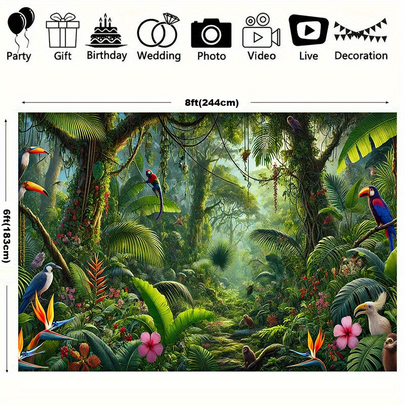 1pc Jungle Adventure Backgroun - مراجعة Outdoor Adventure Birthday Party وسعره